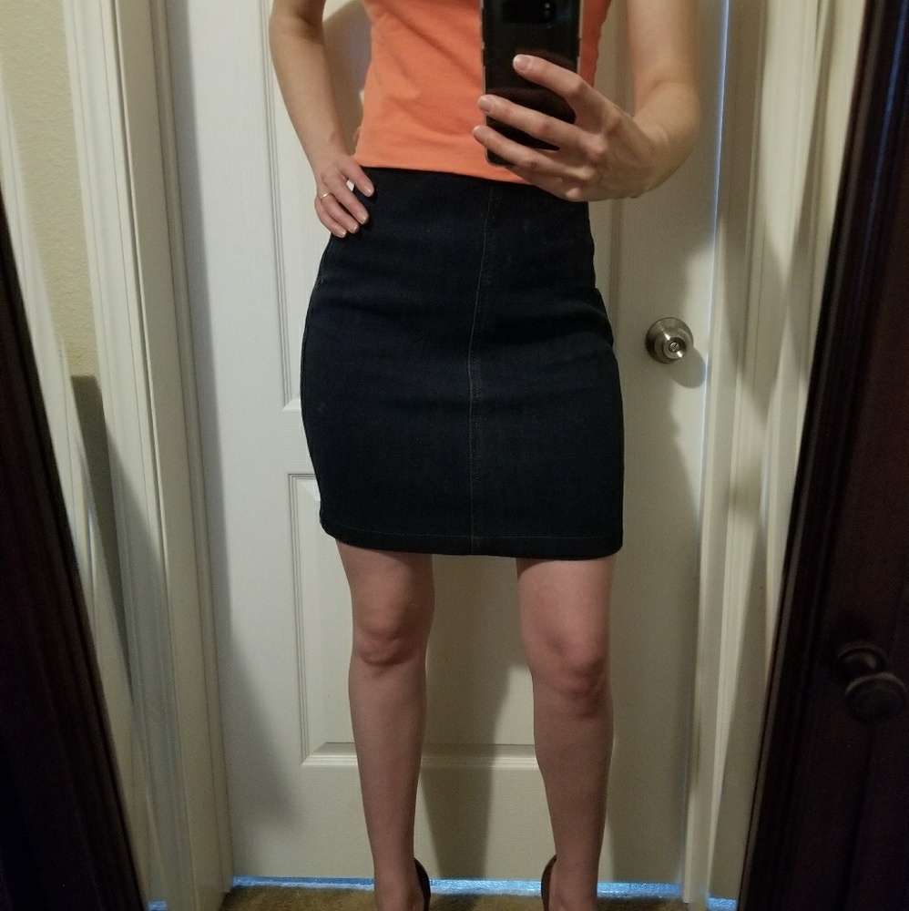 Ann Taylor Loft Womens Denim Dark Blue Jean Skirt